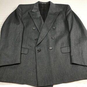 Vintage Christian Dior Monsieur Blazer Mens 48R Wool Double Breasted USA 80s